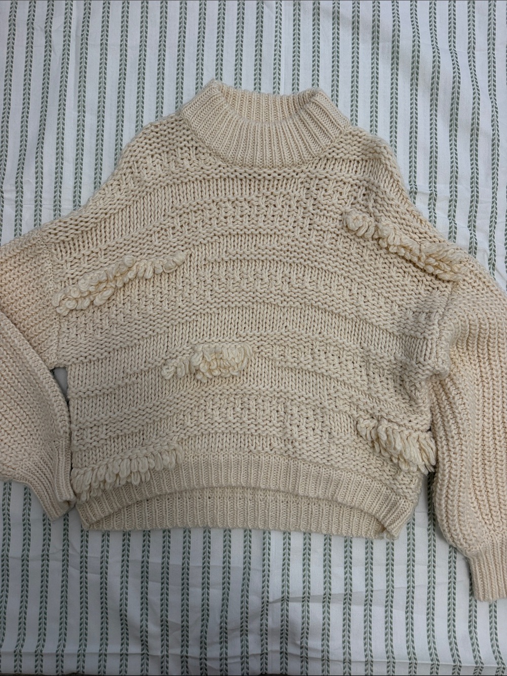 Textured Knit Turtleneck Sweater
